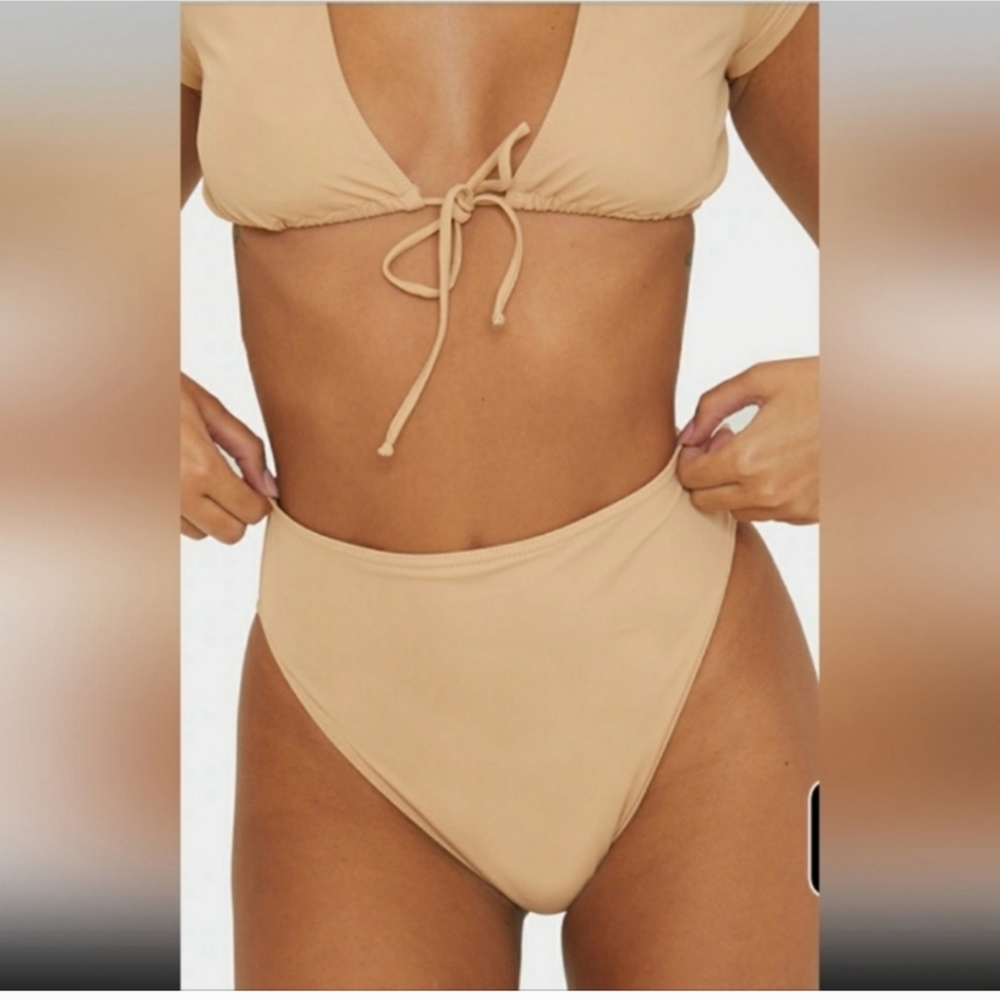 NEW  NUDE HIGH WAIST bikini Bottoms Size 8